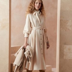 Banana Republic Cream Midi Dress Size S